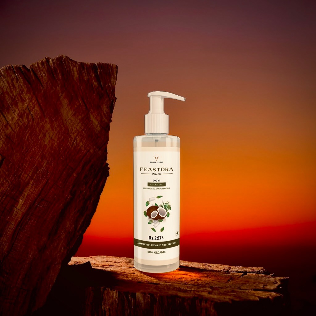Feastora coconut oil among flowering plants